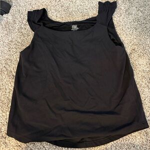 Athleta Girls Black Ruffle Tank Top with built in bra